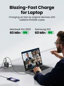 UGREEN USB Type C To USB C PD 60W Quick Charge 4.0 Fast Charging Cable Compatible With IPhone 16 15 Series Sam Sung Galaxy Phone Laptop