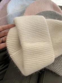 FADZOYLE 1ps Blue Slouchy Cuffed Beanie Hats For Women Winter Knitted Caps Soft Warm Snug Snow Ski Unisex Adult Knit Hat