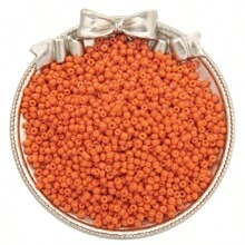 2000pcs Random Mixed Colors Glass Solid Color Baking Painted Rice Beads For Diy Necklace, Jewelry Making - Beige - View 10