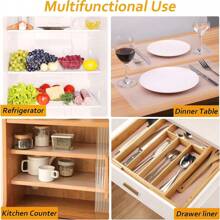 架子襯墊不粘櫥櫃襯墊,12英寸X60英寸抽屜可水洗耐用冰箱襯墊抽屜地墊適用於櫥櫃,儲藏室,浴室 - 無色 - 查看 4