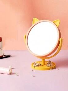 Espejo De Maquillaje De Escritorio De Orejas De Gato Naranja - Naranja - Ver 6