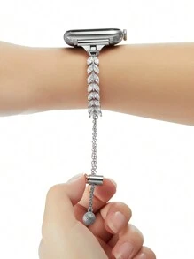 1 件叶子水钻手链表带兼容 38/40/41/42/44/45/46/49 毫米，兼容 Series Ultra/SE/11/10/9/8/7/6/5/4/3/2/1