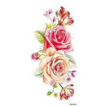 Red Rose Temporary Tattoo Sticker - Red - View 2