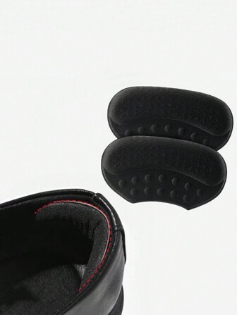 2 st svarta bekväma, friktionsfria mjuka hälkuddar (kan hjälpa till att förstora eller minska storleken) för kvinnor, höga klackar, dampumps och herrsneakers, sommar, vardagskläder, vinterpresentidéer