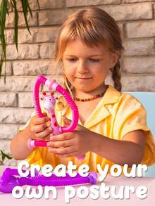 Byson 1 件 LED 伸缩吸盘长颈鹿玩具，变形伸缩管坐立不安玩具，弹出管，坐立不安管感官玩具，适合男孩女孩紫色（长颈鹿）