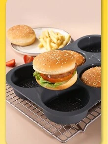 1 Miếng Silicone Hamburger Khuôn Khay nướng bánh , Nướng 2 - Xám - Xem 3