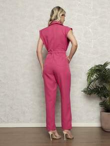 Women Jumpsuits - 玫紅色 - 查看 2