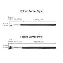 2 支超細眼線刷,眉刷超細 Eyeliber 刷,勾勒眉毛,眼瞼眼線,適合遮瑕眉毛眼線化妝 - 黑色 - 查看 6