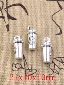 hroryn 4Pcs Charms 3D Coffee Cup Antique Silver Color Pendants Making DIY Handmade  Finding Jewelry - Antique Silver - View 3