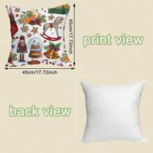 聖誕圖案枕套,帶裝飾聖誕老人騎士設計,適合家用沙發墊、門衛 - 彩色 - 查看 3