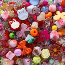 Yiwu Qiyou Accessories Co., LTD 30克/1.06盎司 1-3厘米随机混合亚克力珠，适合制作女士手链、项链和手机链 - 彩色 - 查看 3