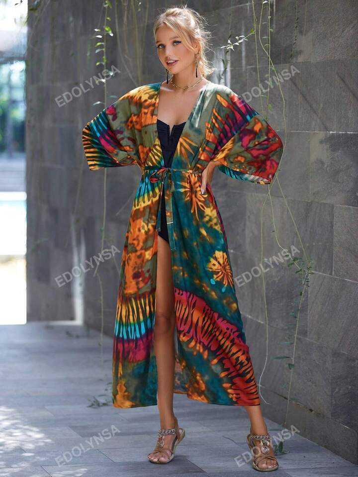 Emerson multipurposeful Front Tie Kimono Midi