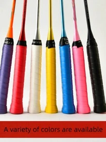 Agarre De Raqueta De Bádminton Antideslizante, Superficie Pegajosa Y Amortiguada, Banda Envolvente Y Absorbente De Sudor, 1 Ud. - Blanco - Ver 1