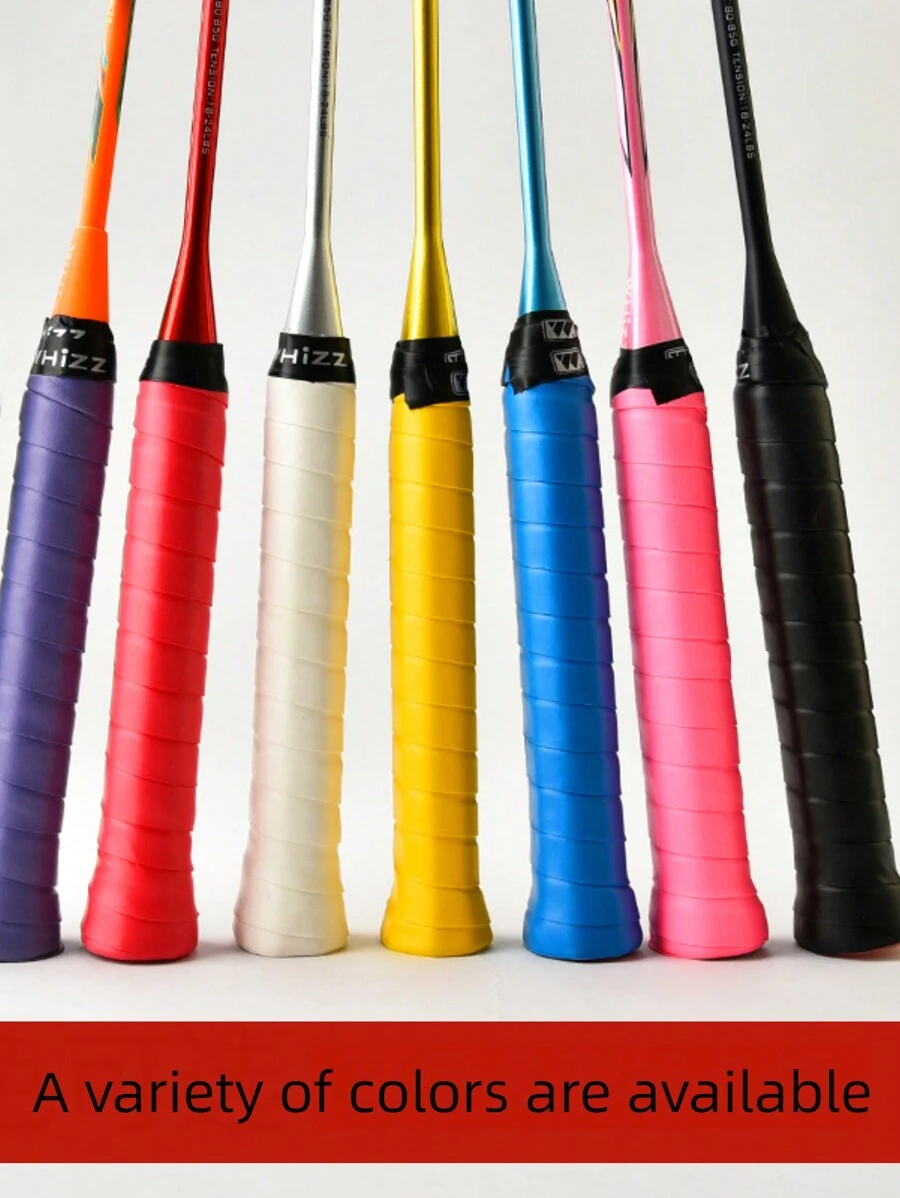 Agarre De Raqueta De Bádminton Antideslizante, Superficie Pegajosa Y Amortiguada, Banda Envolvente Y Absorbente De Sudor, 1 Ud. - Blanco - Ver 1