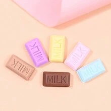 30pcs Random Color Polyresin Simulation Miniature Food Creative Milk Chocolate Charms DIY Pendants For Women For DIY Jewelry Making - Multicolor - View 4