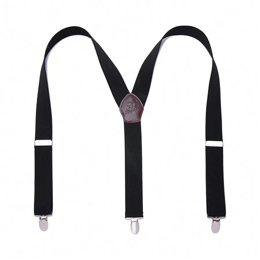 1pc Solid Color Adjustable Suspenders For Men, Suitable For Daily Wear - Black - View 1