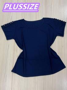 Plus Size T-shirts - 藏蓝色 - 查看 1