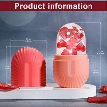 冰面滾輪,針對面部和眼部浮腫緩解的冰滾輪,臉部按摩器,塑造和增強肌膚護理和光澤,冰臉滾輪模具立方體,可重複使用和防漏（棕色） - 棕色 - 查看 9