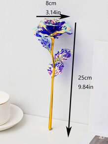 2pcs 1pc Graduation Gift For Girlfriend, Women - Illuminated Gold Foil Rose Flower Torch Gift Box Set, Birthday/Anniversary/Valentine's Day/Mother's Day/Christmas/Thanksgiving Gift, Plastic Fake Flower, Home Decor (DIY Box Needs Assembly) - colorful purple - View 6