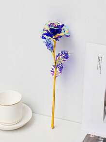 2pcs 1pc Graduation Gift For Girlfriend, Women - Illuminated Gold Foil Rose Flower Torch Gift Box Set, Birthday/Anniversary/Valentine's Day/Mother's Day/Christmas/Thanksgiving Gift, Plastic Fake Flower, Home Decor (DIY Box Needs Assembly) - colorful purple - View 5