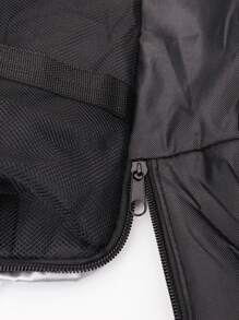 黑色網狀午餐袋，採用聚酯網狀材料製成，透氣防水，雙層設計，乾濕分離，適合海灘、戶外和旅行使用，可用作多用途方便冰袋