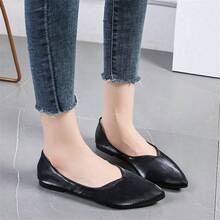 Zapatos De Trabajo Planos De Moda Para Mujer En Colores Sólidos - Negro - Ver 1