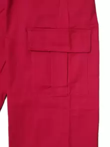 Pantalones cargo largos informales para mujer con detalle de lazo y tejido ligeramente elástico ma1121 - Rosa Fucsia - Ver 5