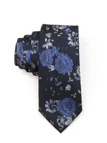 1 件时尚花卉图案男士领带，复古多色花朵图案，送给男朋友的情人节休闲男士领带