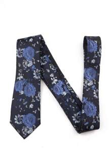 1 件时尚花卉图案男士领带，复古多色花朵图案，送给男朋友的情人节休闲男士领带