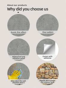 Pegatinas Autoadhesivas Para Azulejos De Pvc, Papel Tapiz De Color Puro De Mármol Sintético Para Cocina, Baño, Decoración De Pared Del Hogar, 11,81x7,87 Pulgadas, 4 Uds. - Gris Claro - Ver 10
