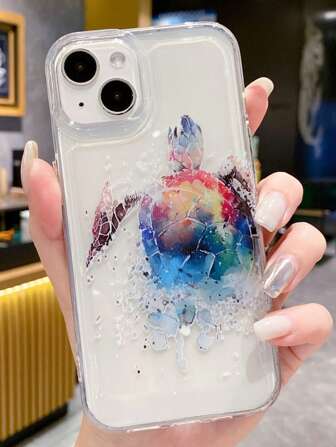 Creative Painted Multi-color Turtle Transparent Mobile Phone Case Compatible With Apple 14promax