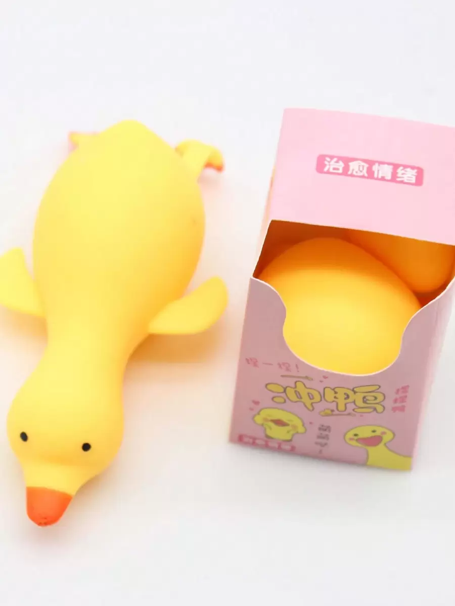 1入抗壓tpr鴨子&鵝&麵粉鴨泡泡玩具,伸展放鬆壓力 - 黃色 - 查看 1