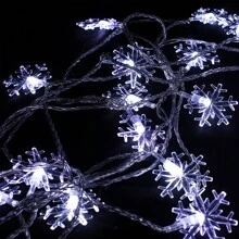 Snowflake LED Light Series Decorative Series With Transparent Cable 4 Meters Snowflake LED Light Strip Garland - White - View 5
