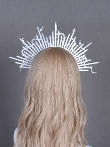 HOWAWAY 1pc Handmade Medusa Snake Exaggerated Hair Hoop, Suitable For Party And Carnival Costume - Silver - View 5