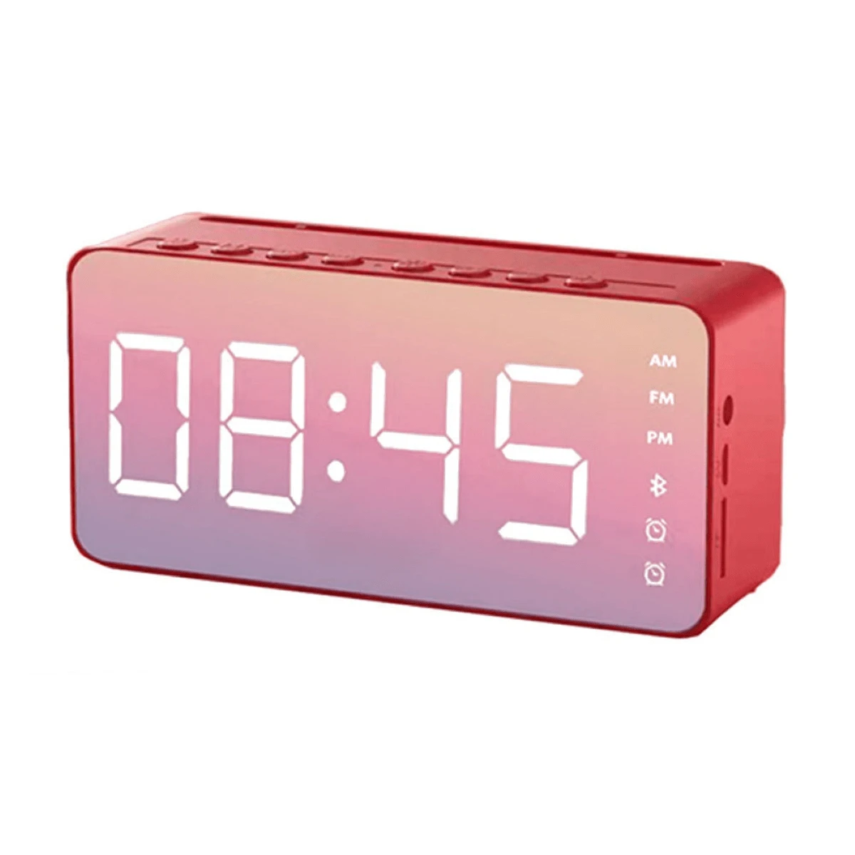 Reloj Digital Con Bocina Bluetooth Radio FM - Rosa - Ver 1
