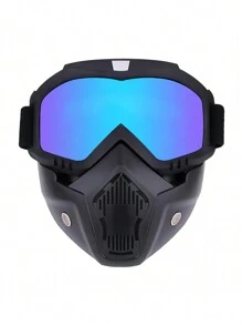 European And American Style Outdoor Cycling Mask Windproof And Anti-Fog Goggles For Off-Road Motorcycle, Helmet Protective Goggles, Anti-Wind Sports Eyewear For Summer Beach Vacation,Outdoor,Travel - Blue - View 1