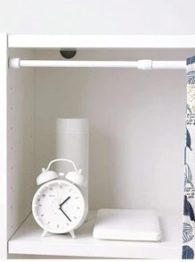 1pc Telescopic Multi-functional Shower Curtain Rod - White - View 5