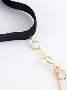 1 件時尚水鑽裝飾女式腿鏈,簡約街頭照片配件身體鏈 - 彩色 - 查看 3