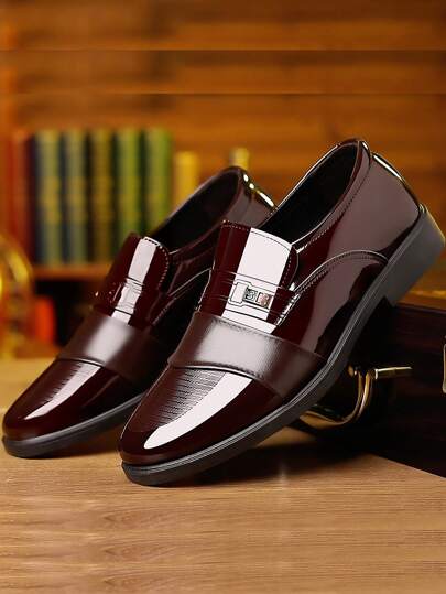 Men's Solid Color Slip On Business Loafers