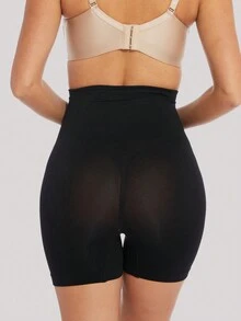 女性塑身衣腹部控制短褲,緊身塑身短褲,穿在裙子下面 - 黑色 - 查看 3