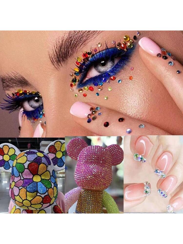 2mm - 6mm Resin Rhinestones Color Non Hotfix FlatBack Glue On Nail Gems Strass Glitter Bling Rhinestone Jelly Beads For Nail Art, Mugs, Bottles, Tumblers, Mobile ,MakeUp DIY Accessories Nails