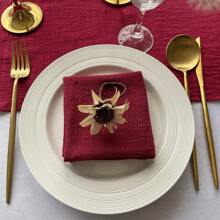 6入組酒紅色厚款晚餐餐巾 - 酒紅色 - 查看 7