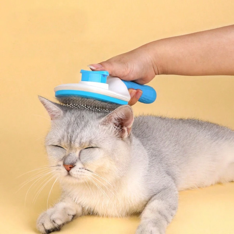 1pc Pet Hair Removal Tool, TPR Random Color Pet Hair Comb For Pet - Multicolor - View 1