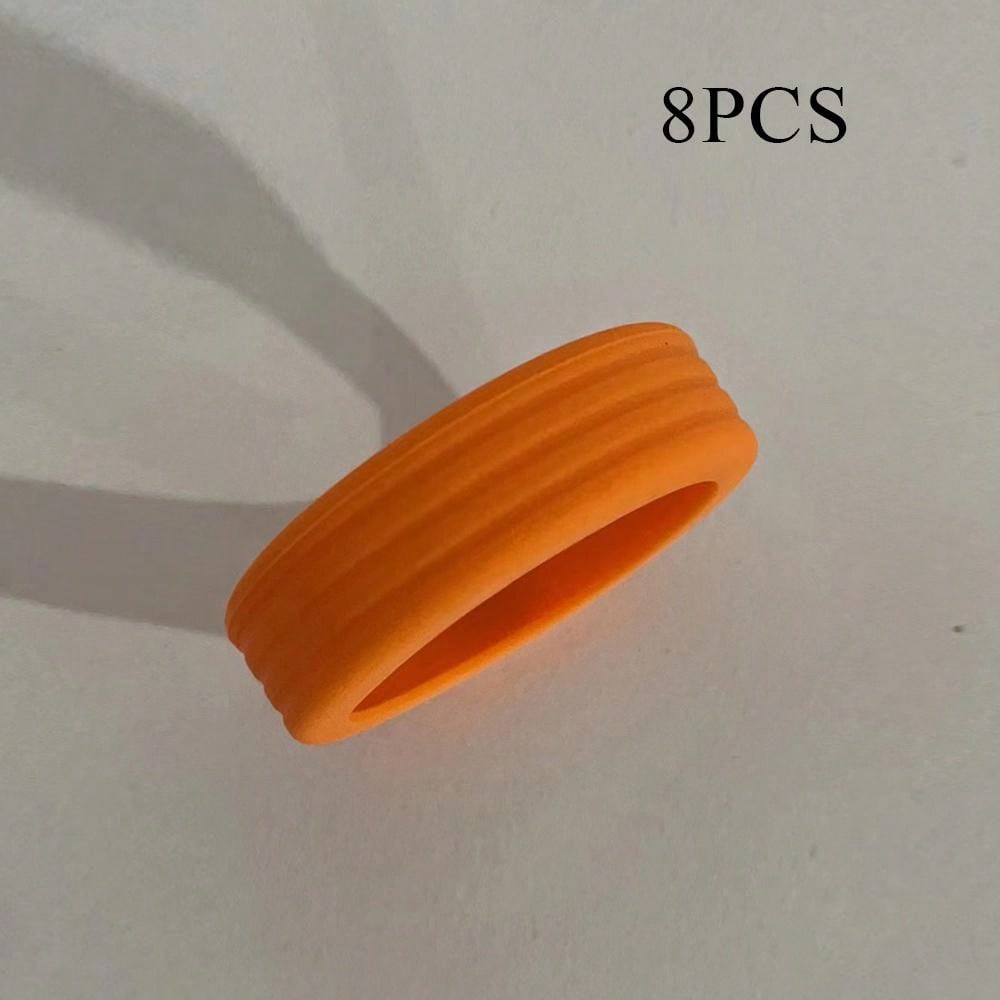 8pcs/set Orange Color Caster Shoes Luggage Wheel Cover, Noise Reduction