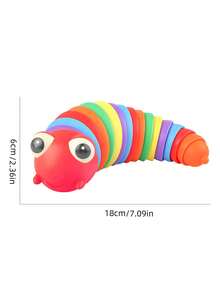 Colorful Caterpillar Fidget Toy For Kids Stress Relief - Red - View 4