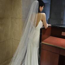 Bridal Veil, Elegant Single-layer White Veil With Comb And Wedding Accessories For Bride