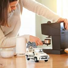 Hxezoc 咖啡館咖啡裝飾金屬卡車,配有咖啡豆麻布袋,復古皮卡車,用於農家咖啡站家用咖啡桌面裝飾 - 米色 - 查看 7