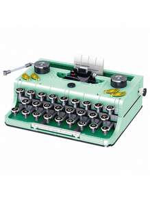 820PCS Vintage Typewriter Mini Building Blocks,  Creative Home Decor, DIY Toys,Holiday Gifts. - Mint Green - View 4