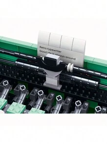 820PCS Vintage Typewriter Mini Building Blocks,  Creative Home Decor, DIY Toys,Holiday Gifts. - Mint Green - View 5