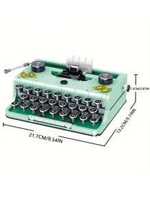820PCS Vintage Typewriter Mini Building Blocks,  Creative Home Decor, DIY Toys,Holiday Gifts. - Mint Green - View 7